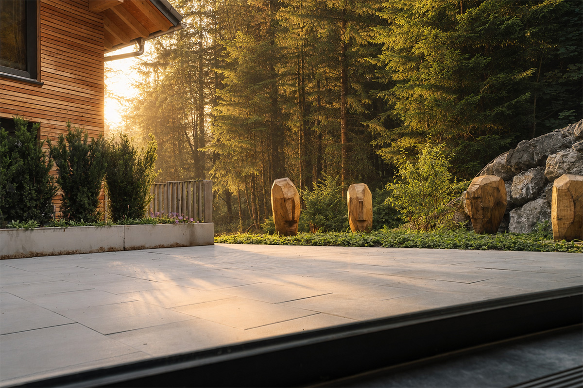 Allgaeuer Bergwald Chalets Kunst 